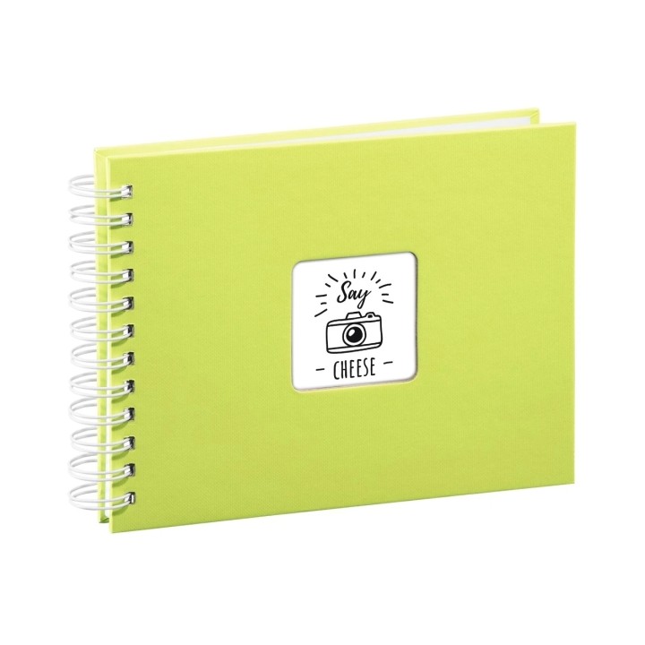 Hama Fine Art Album de Fotos con Espiral - 50 Paginas Blancas - Tapa de Papel - 24x17cm - Color Verde Lima