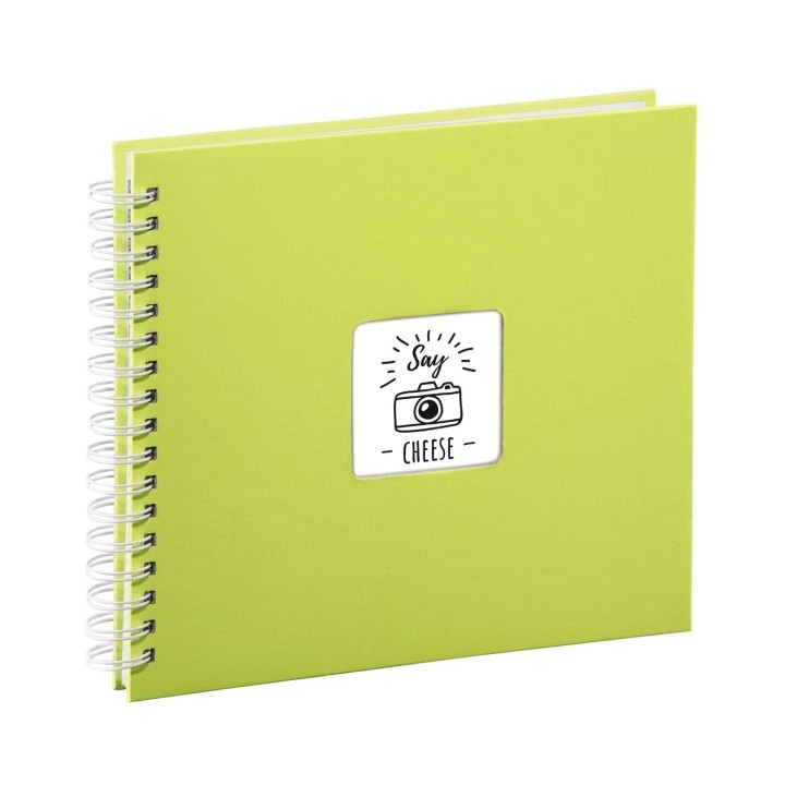 Hama Fine Art Album de Fotos con Espiral - 50 Paginas Blancas - Tapa de Papel - 28x24cm - Color Verde Lima