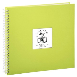 Hama Fine Art Album de Fotos con Espiral - 50 Paginas Blancas - Tapa de Papel - 36x32cm - Color Verde Lima