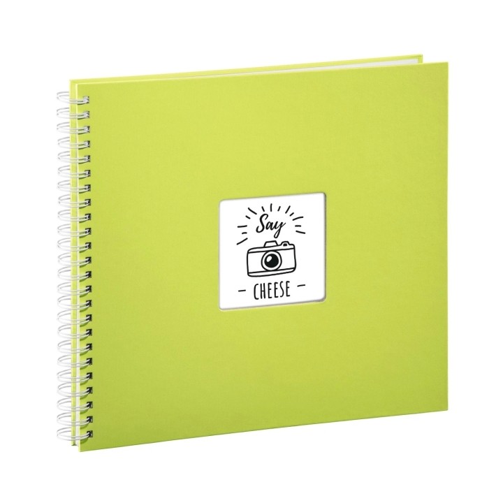 Hama Fine Art Album de Fotos con Espiral - 50 Paginas Blancas - Tapa de Papel - 36x32cm - Color Verde Lima