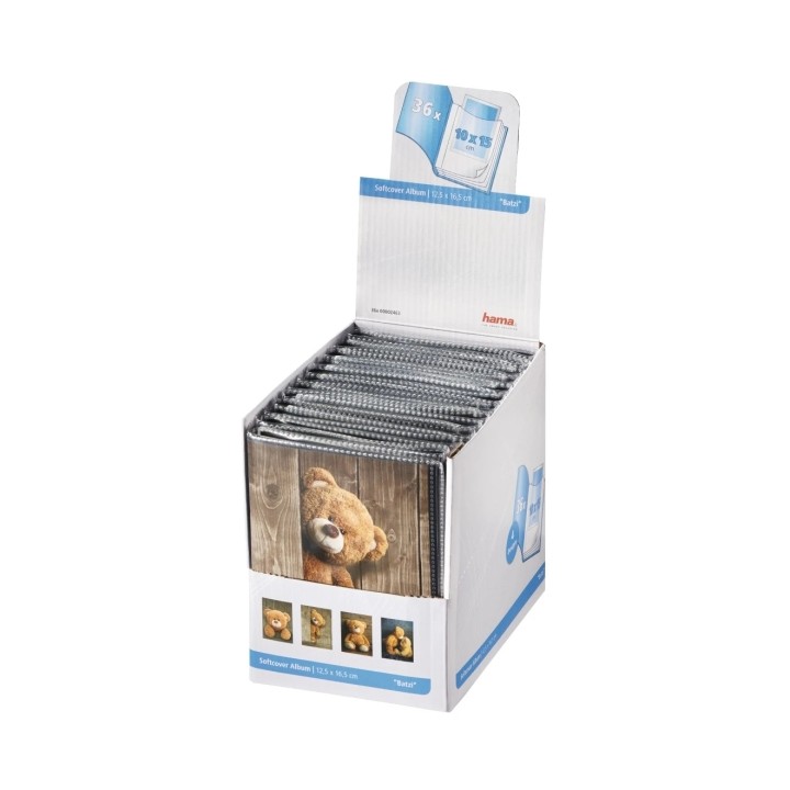 Hama Expositor con 24 Albumes de Fotos - Capacidad para 36 Fotos 10x15cm - Tapa Blanda - Insercion Desde Arriba - 12.5x16.5cm -