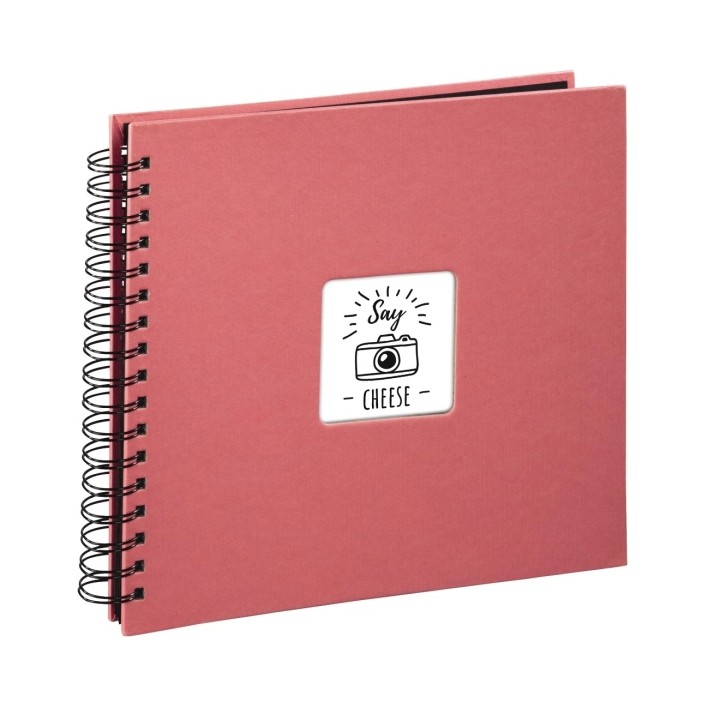Hama Album de Fotos con Espiral - 50 Paginas Negras - Tapa de Papel - 28x24cm - Color Rosa