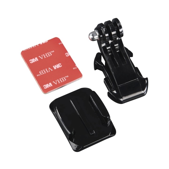 Hama Soporte de Casco para Camara Deportiva - Adhesivo 3m - Rosca Estandar - Plastico - Color Negro