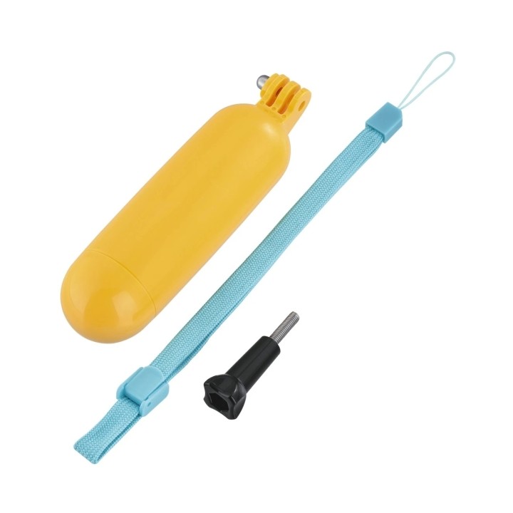 Hama Mango Flotante para Camara Deportiva - Alta Visibilidad - Plastico - Rosca Estandar - Color Amarillo