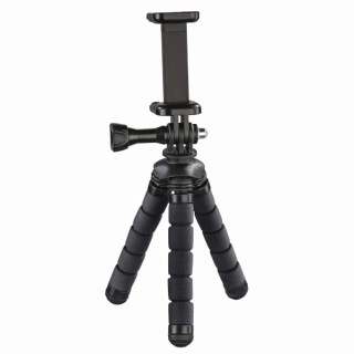 Hama Flex Tripode para Smartphone y Camara Deportiva - Plegable - Altura Ajustable hasta 14cm - Peso Max 4kg - Aluminio - Color