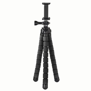 Hama Flex Tripode para Smartphone y Camara Deportiva - Peso Max 300g - Plegable - Altura Ajustable hasta 26cm - Plastico - Color