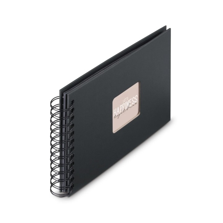 Hama Fine Art Album de Fotos con Espiral - 50 Paginas Negras - Tapa de Papel - 24x17cm - Color Negro