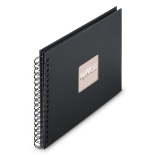 Hama Fine Art Album de Fotos con Espiral - 50 Paginas Negras - Tapa de Papel - 28x24cm - Color Negro