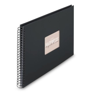 Hama Fine Art Album de Fotos con Espiral - 50 Paginas Negras - Tapa de Papel - 36x32cm - Color Negro