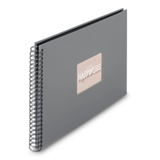 Hama Fine Art Album de Fotos con Espiral - 50 Paginas Negras - Tapa de Papel - 36x32cm - Color Gris