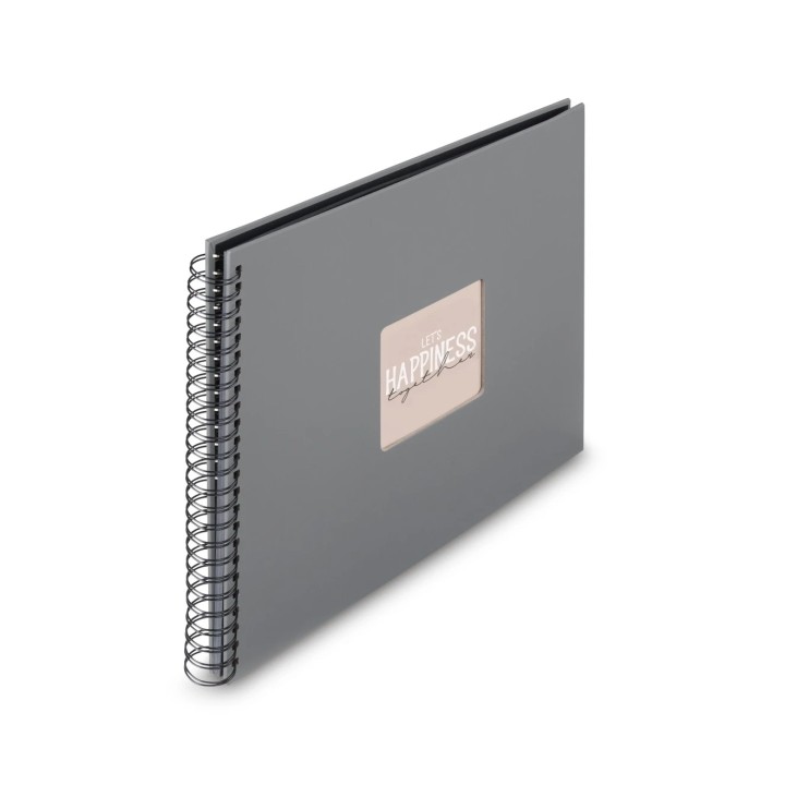 Hama Fine Art Album de Fotos con Espiral - 50 Paginas Negras - Tapa de Papel - 36x32cm - Color Gris