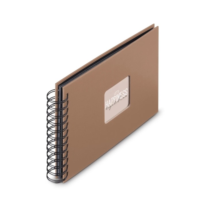 Hama Fine Art Album de Fotos con Espiral - 50 Paginas Negras - Tapa de Papel - 24x17cm - Color Marron