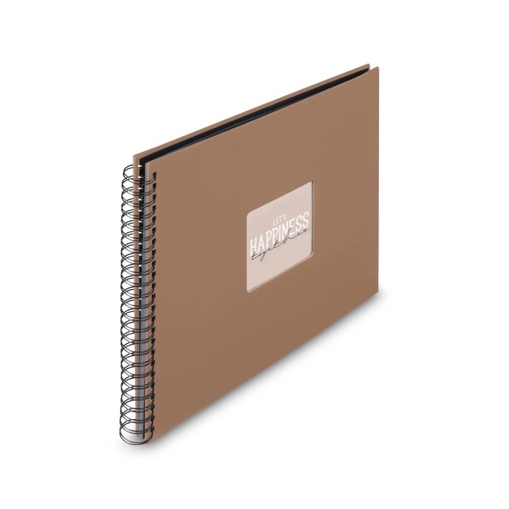 Hama Fine Art Album de Fotos con Espiral - 50 Paginas Negras - Tapa de Papel - 36x32cm - Color Marron