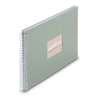 Hama Fine Art Album de Fotos con Espiral - 50 Paginas Blancas - Tapa de Papel - 36x32cm - Color Verde Pastel