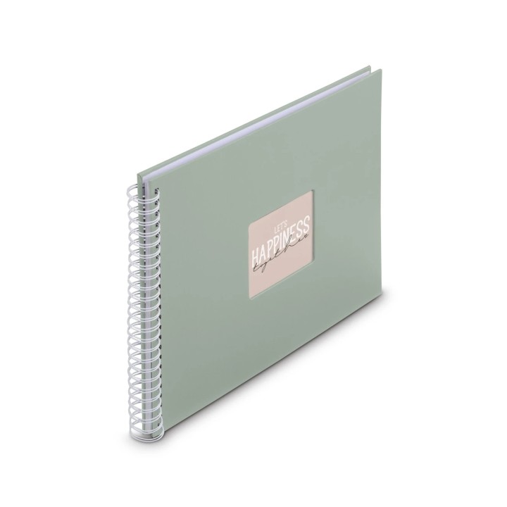 Hama Fine Art Album de Fotos con Espiral - 50 Paginas Blancas - Tapa de Papel - 36x32cm - Color Verde Pastel