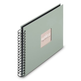 Hama Fine Art Album de Fotos con Espiral - 50 Paginas Negras - Tapa de Papel - 28x24cm - Color Verde Pastel