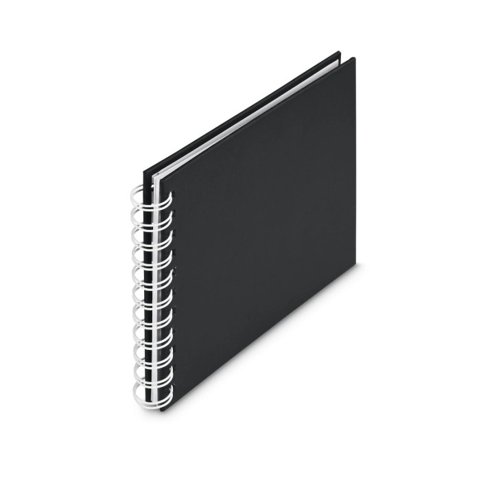 Hama Fine Art Album de Fotos con Espiral - 30 Paginas Blancas - Tapa de Papel con Textura - 18.5x15cm - Color Negro