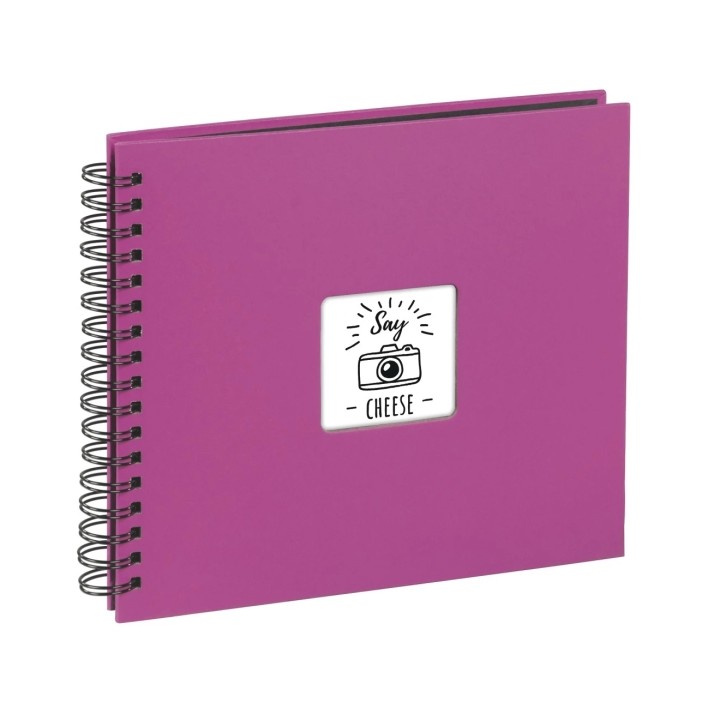 Hama Fine Art Album de Fotos con Espiral - 50 Paginas Negras - Tapa de Papel - 36x32cm - Color Rosa