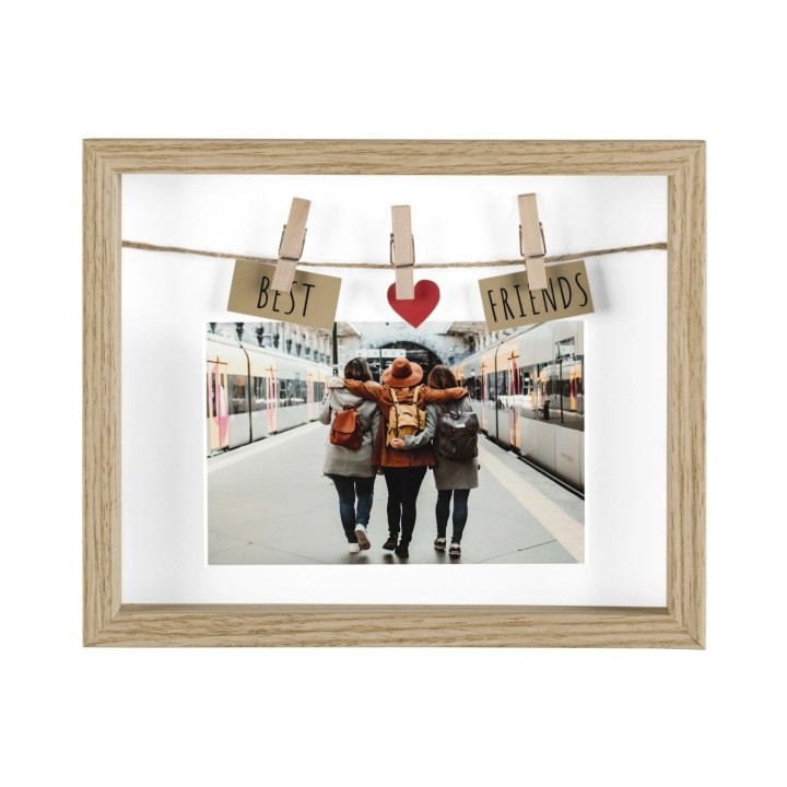 Hama Mejores Amigos Marco de Fotos 10x15cm - Madera MDF - 22.5x18.5x3.2cm - Color Marron