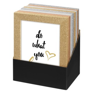 Hama Glitter Expositor con 8 Marcos de Fotos 13x18cm - Formato Retrato - Madera MDF - 16x21x1.3cm - Colores Surtidos