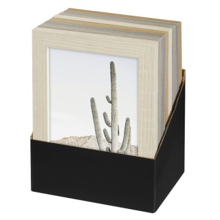 Hama Nature Expositor con 8 Marcos de Fotos 13x18cm - Formato Retrato - Madera MDF - 16x21x1.3cm - Colores Surtidos