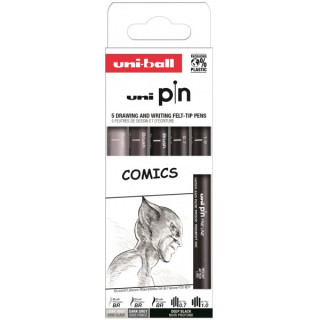 Uni-ball Uni Pin Comics Pack de 5 Rotuladores Calibrados 0.7