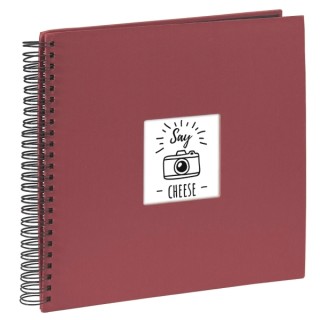 Hama Album de Fotos con Espiral - 50 Paginas Negras - Tapa de Papel - 36x32cm - Color Rojo