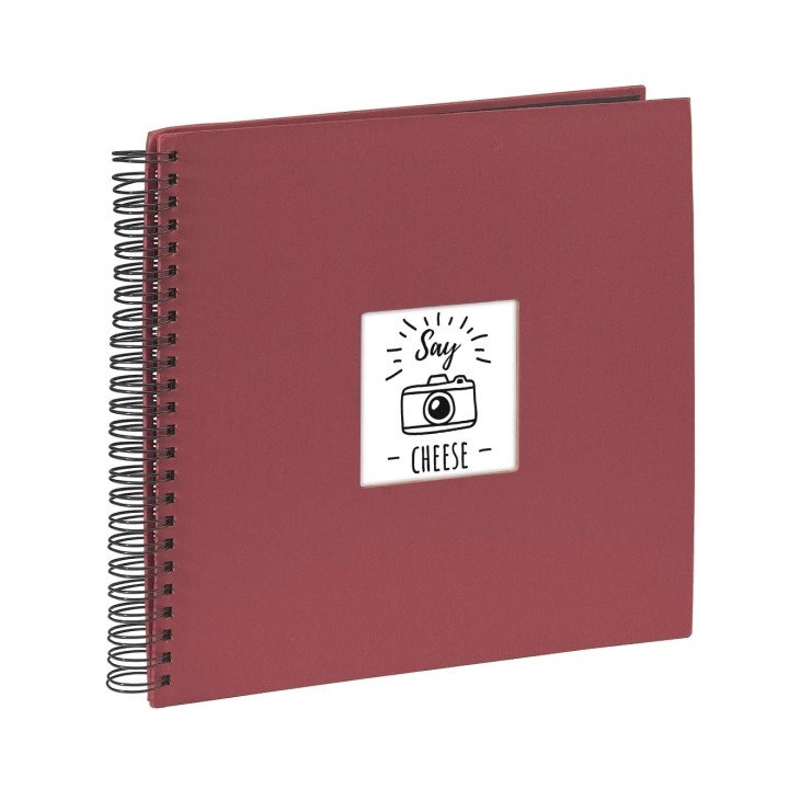 Hama Album de Fotos con Espiral - 50 Paginas Negras - Tapa de Papel - 36x32cm - Color Rojo