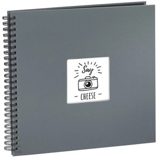 Hama Fine Art Album de Fotos con Espiral - 50 Paginas Negras - Tapa de Papel - 36x32cm - Color Gris