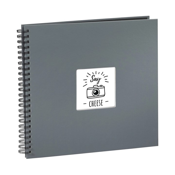 Hama Fine Art Album de Fotos con Espiral - 50 Paginas Negras - Tapa de Papel - 36x32cm - Color Gris