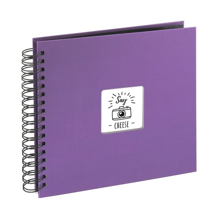 Hama Album de Fotos con Espiral - 50 Paginas Negras - Tapa de Papel - 28x24cm - Color Morado
