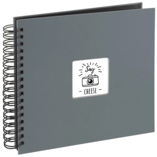 Hama Fine Art Album de Fotos con Espiral - 50 Paginas Negras - 28x24cm - Color Gris