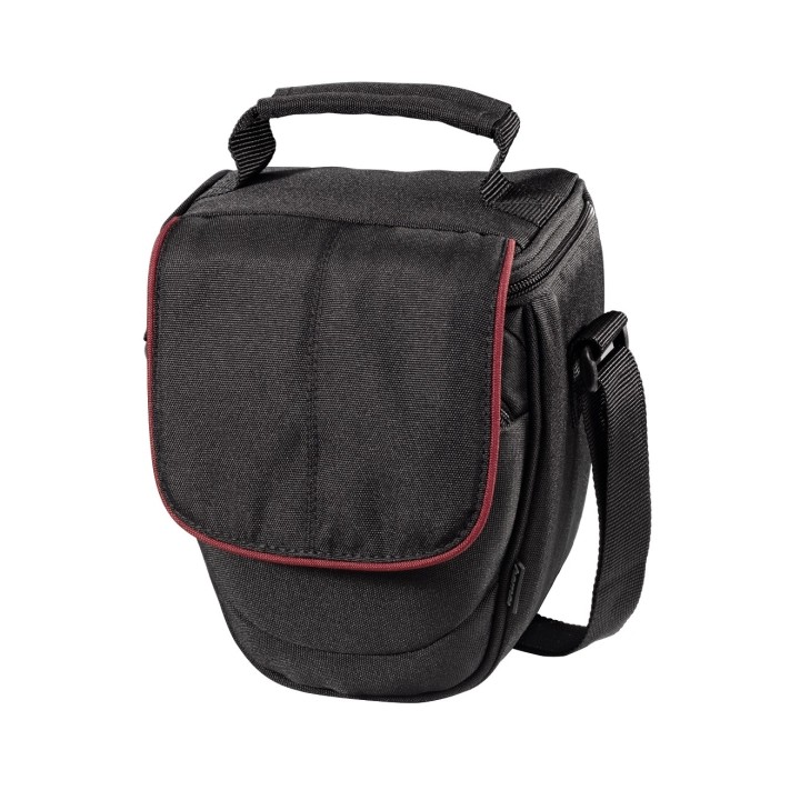 Hama Start-Up Bolso para Camara 110 Colt SLR - Bandolera - Peso Ligero - Asa de Mano - 15x10x16.5cm - Color Negro y Rojo