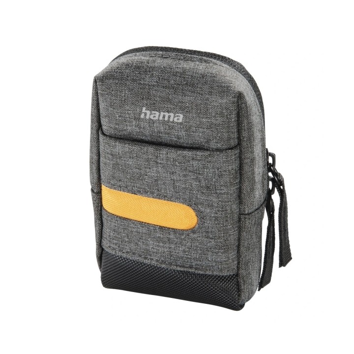 Hama Terra Funda para Camara - Poliester Reciclado - Asa para Cinturon - Correa de Cuello Desmontable - 6.5x3x11cm - Color Gris