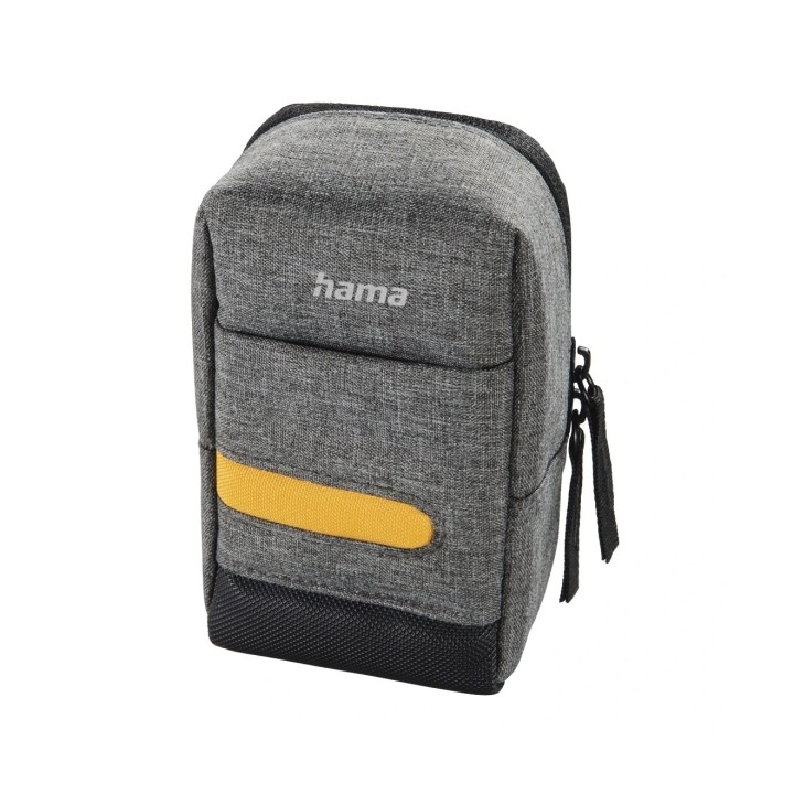 Hama Terra Funda para Camara - Poliester Reciclado - Asa para Cinturon - Correa de Cuello Desmontable - 7.5x4.5x13cm - Color Gri