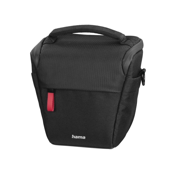 Hama Matera Funda para Camara - Poliester Reciclado - Asa para Cinturon - Asa de Mano - 16x10x16cm - Color Negro