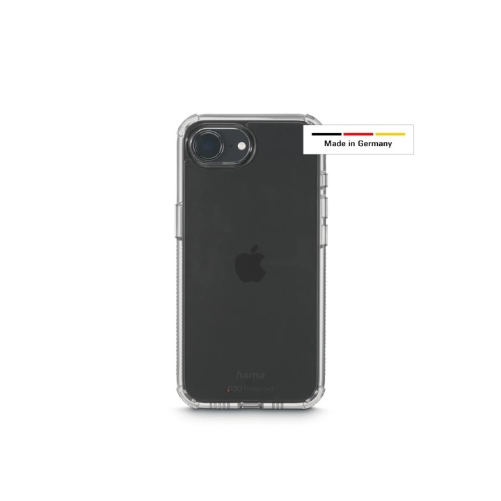 Hama Extreme Protect Funda para iPhone 16E - Antideslizante - Policarbonato - Proteccion D3O - Bordes Elevados - Color Transpare