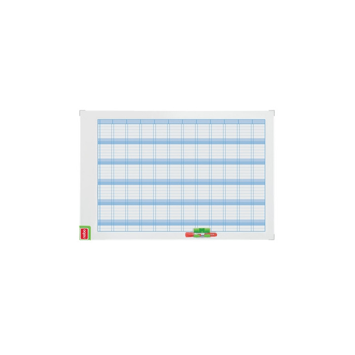 Nobo Performance Planificador Anual de Pizarra Magnetica 720x50x1030mm - Incluye Kit de Planificacion de Imanes