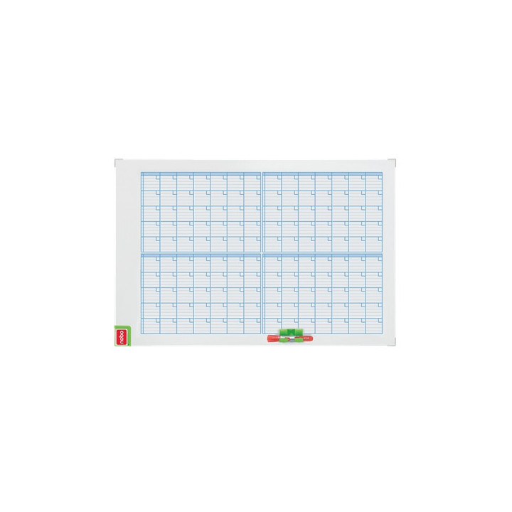 Nobo Performance Planificador Mensual de Pizarra Magnetica 725x53x1045mm - Incluye Kit de Planificacion de Imanes