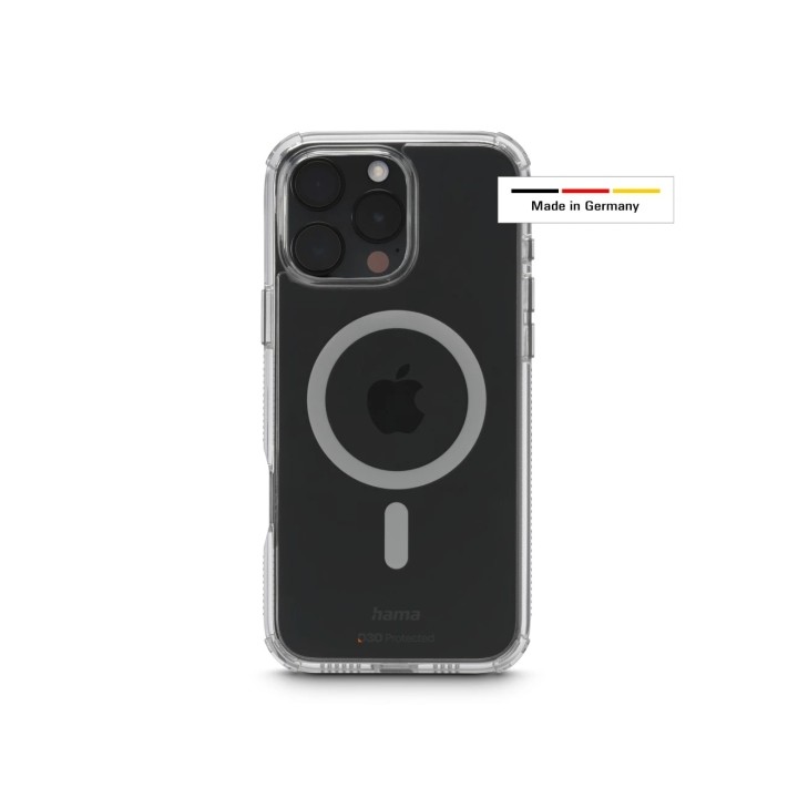 Hama Extreme Protect Funda para iPhone 16 Pro Max - Antideslizante - Magnetico - Policarbonato - Proteccion D3O - Bordes Elevado