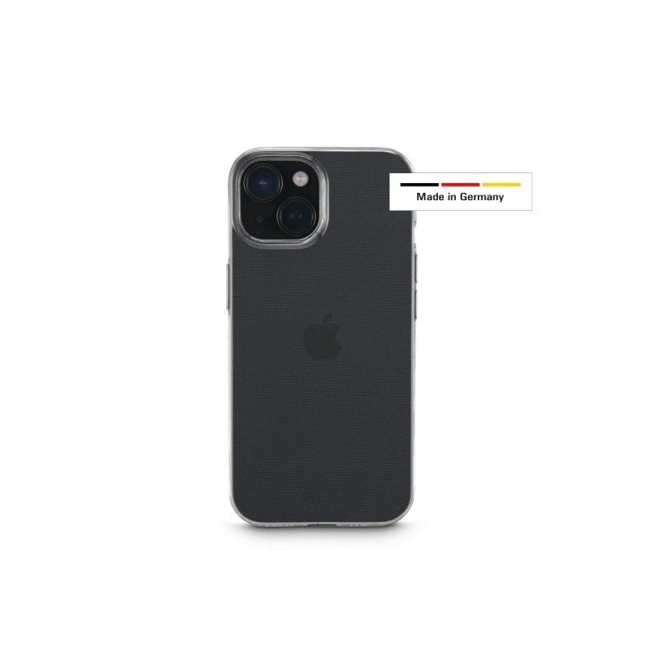Hama Always Clear Funda para iPhone 15 - Antideslizante - Especial Antiamarilleo - Poliuretano Termoplastico - Bordes Elevados -