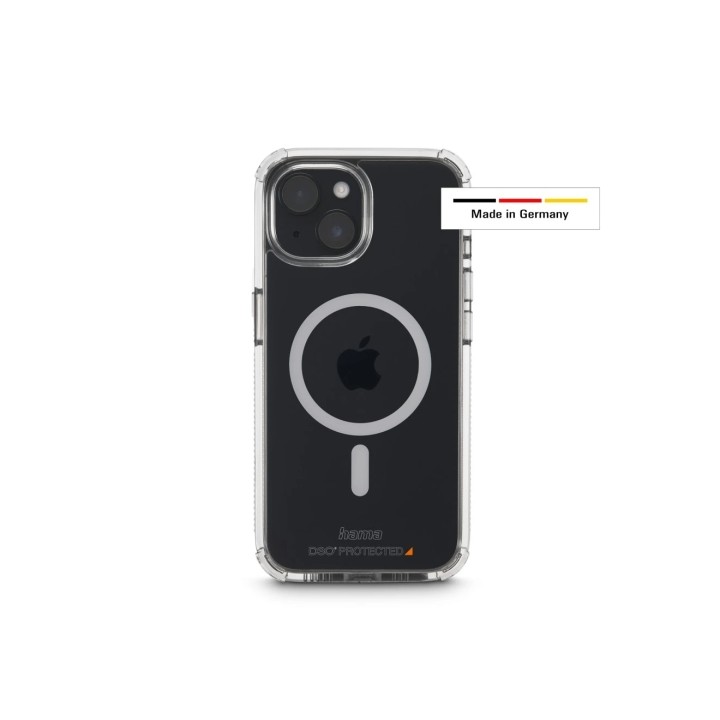 Hama Extreme Protect Funda para iPhone 15 - Antideslizante - Magnetico - Policarbonato - Proteccion D3O - Bordes Elevados - Colo