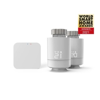 Hama Pack de 2 Termostatos de Radiador Inteligentes con Centralita - Temperatura Regulable - WLAN - Compatible con Asistente de