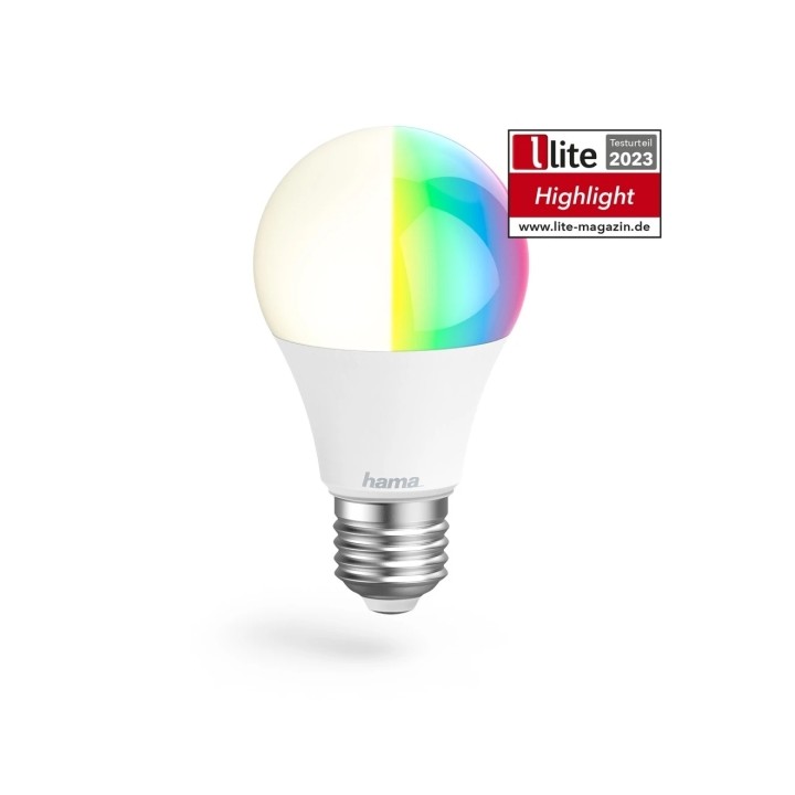 Hama Bombilla LED E27 Inteligente - Potencia 10W - RGBCCT - WiFi - Compatible con Asistente de Voz - Control con App - IP20 - Co