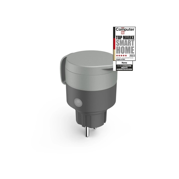 Hama Outdoor Enchufe WLAN Inteligente para Exterior - Potencias hasta 2.300W - WiFi - IP44 - Compatible con Asistente de Voz - C