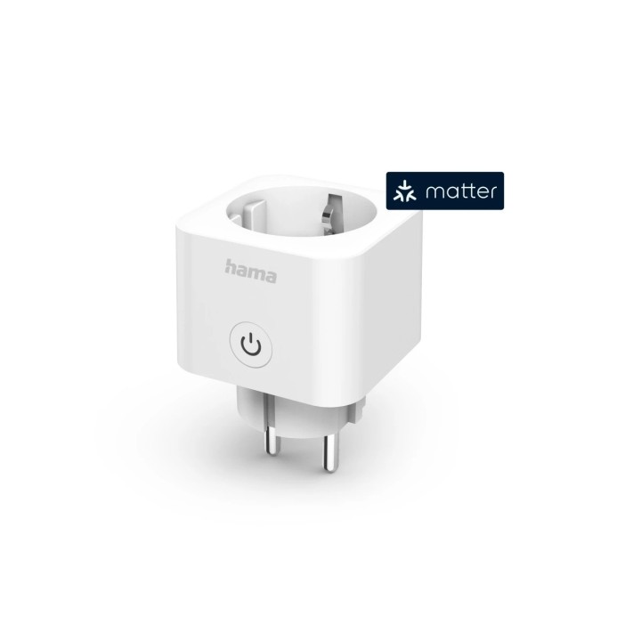 Hama Enchufe WLAN Inteligente - WiFi - Temporizador - IP20 - Compatible con Asistente de Voz - Control con App - 7.7x5.5x5.5cm -