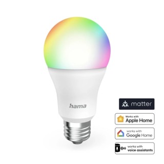 Hama Bombilla LED E27 Inteligente - Potencia 9W - RGBW - WiFi - Compatible con Asistente de Voz - Control con App - IP20 - Color