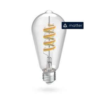 Hama Bombilla LED E27 Inteligente - Potencia 4.9W - RGBW - WiFi - Compatible con Asistente de Voz - Control con App - Estilo Ret