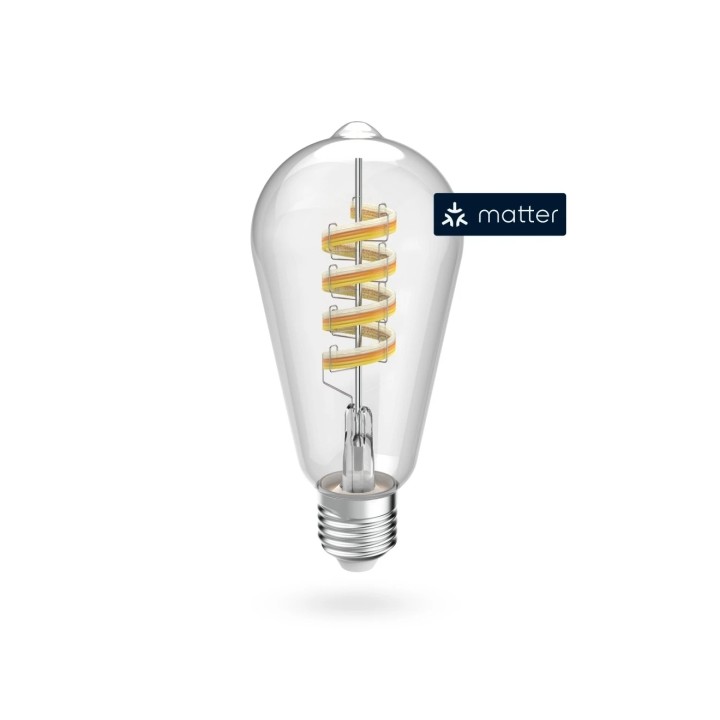 Hama Bombilla LED E27 Inteligente - Potencia 4.9W - RGBW - WiFi - Compatible con Asistente de Voz - Control con App - Estilo Ret