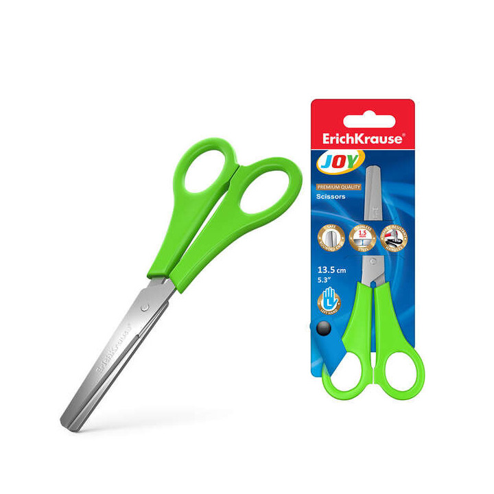 Erichkrause Joy Tijeras para Zurdos 13.5cm - Cuchillas Acero Inoxidable - Extremos Redondeados - Resistente a La Corrosion - Ma